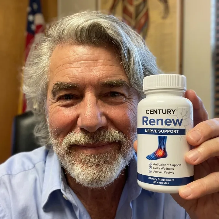 Dr. Ray holding CENTURY Renew